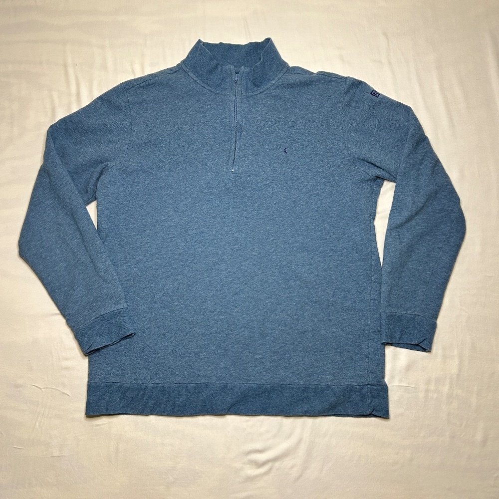 Criquet Pullover Mens L Blue 1/4 Zip‎ Long Sleeve Outdoor Sweatshirt Sweater